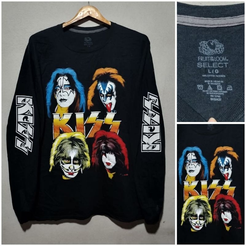 เสื้อยืดแขนยาวลายวงKISSมือสองเกรดAเบอร์L