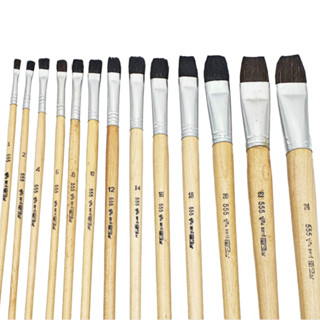 STAR พู่กันทาสี ปากแบน ขนสีดำ no.555 (จำนวน 1 ด้าม) มีให้เลื…