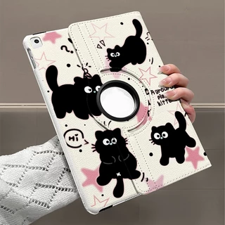 🌻24 ชั่วโมง🌻เคสป้องกัน iPad หมุนได้ 360°puppy&kitty เหมาะสำหรับรุ่น gen12 Air8 11 Air4/5/6/7 Gen11