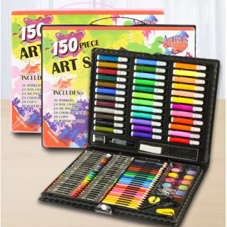 ชุดระบายสี 150ชิ้น พาเลทชุดระบายสีเซ็ทใหญ่ รวมสีไม้ สีเทียน …
