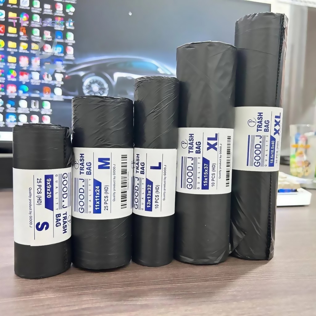 ถุงขยะ ถุงดำถุงขยะ ถุงขยะ 24x28 ถังขยะสีดำชนิดม้วน ถุงดำถุงขยะ