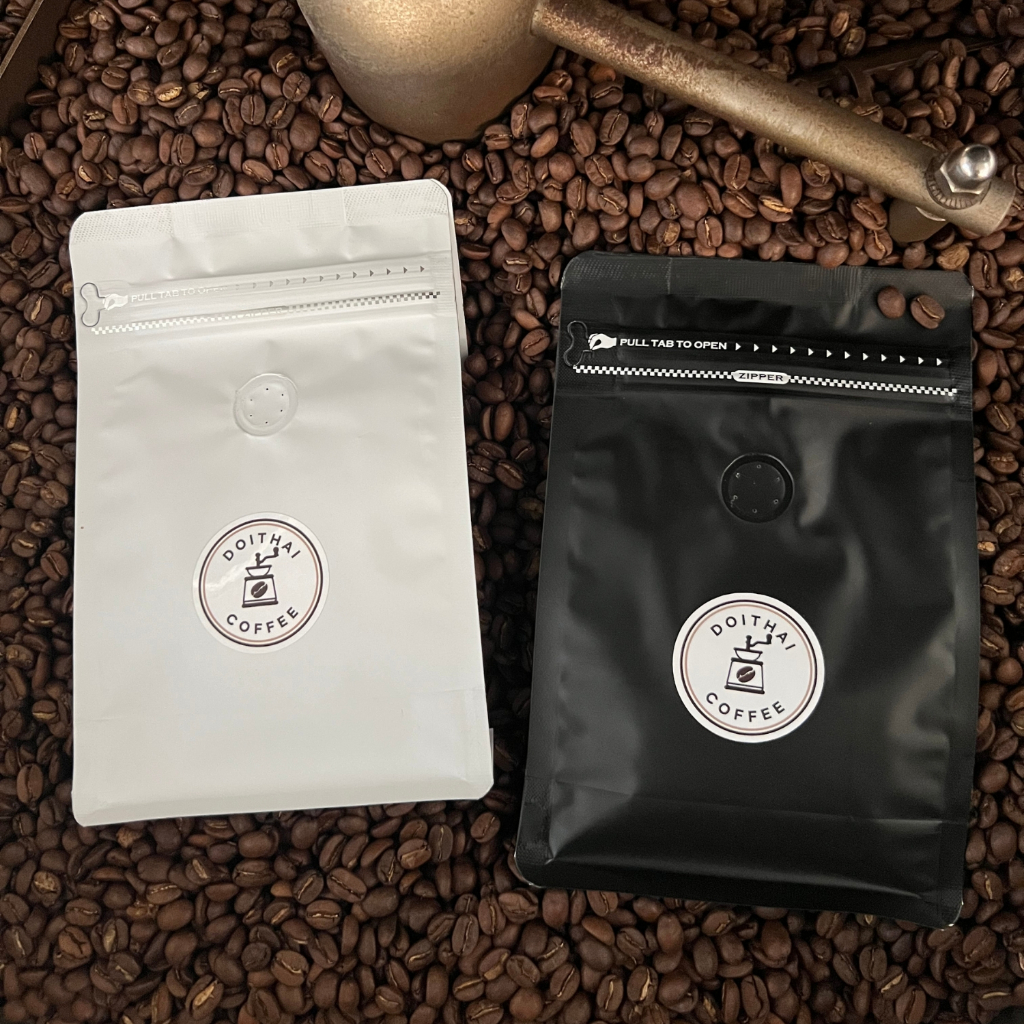 เมล็ดกาแฟคั่ว ดอยไทย พรีเมียมเบลนด์ ดอยช้าง ปางขอน ผาฮี้ ขนาด 250 กรัม