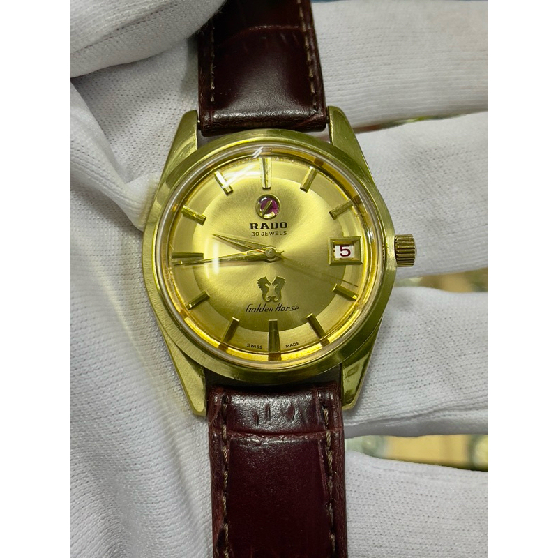 Rado Golden Horse Automatic gold 20 microns Vintage Rado รุ่นม้าทอง นาฬิกามือสอง ของเเท้100%