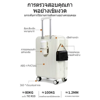 กระเป๋าเดินทาง ชาร์จ USB กระเป๋าล้อลาก น้ำหนักเบา ABS+PC 20/24นิ้ว ล้อหมุนได้ 360° กระเป๋าเดินทาง