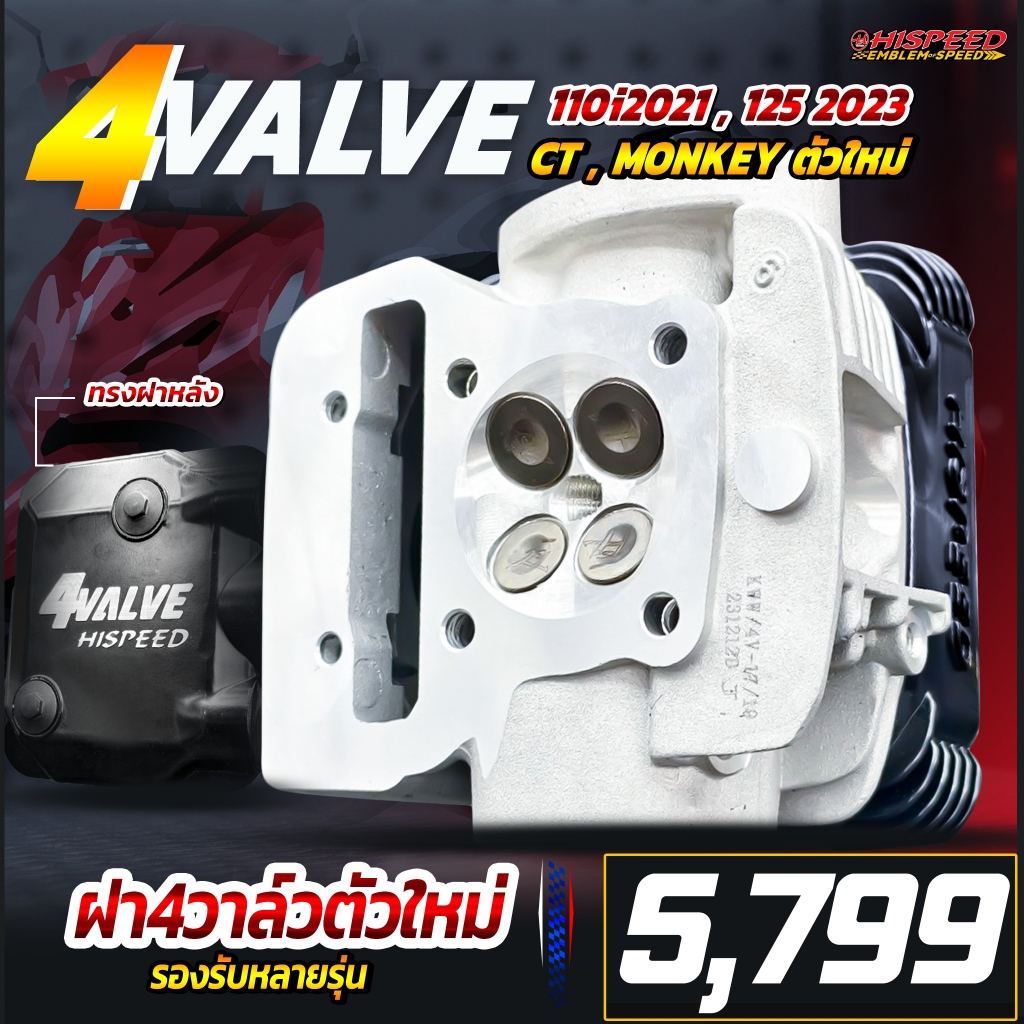 ฝา 4 วาล์ว (ทรงมิกกี้) WAVE110i 2021-2023+ , DAX125 , CT125 New GEN , Grom125/5-SPEED , WAVE125-I LED 2023 + | HISPEED
