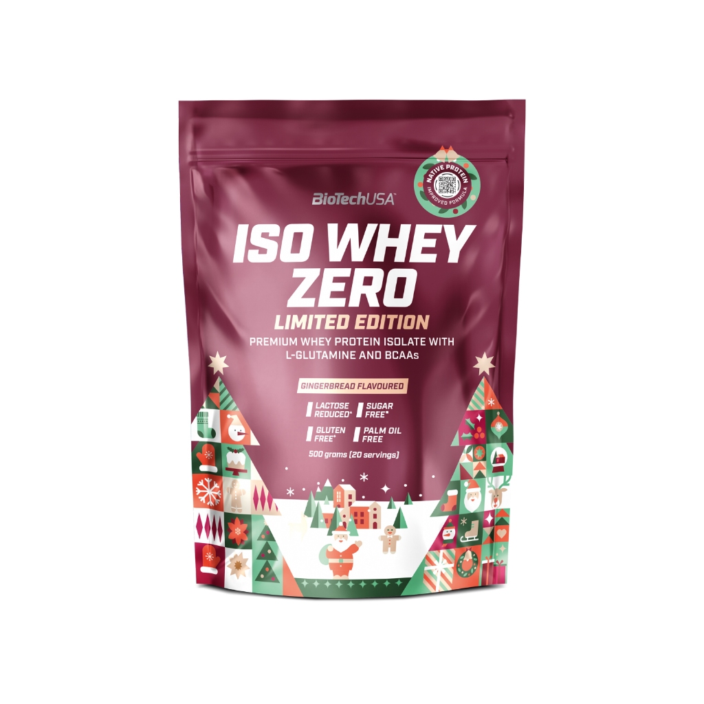 BioTech USA Iso Whey Zero Gingerbread 500 g - Limited Edition, WPI protein supplement Gingerbread fl