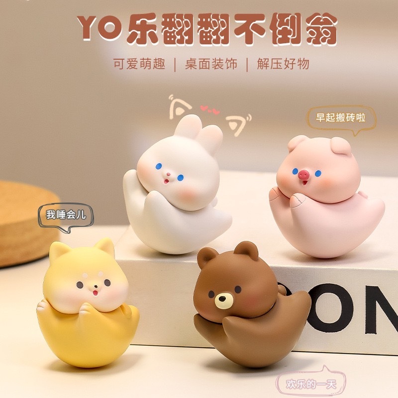 ฟิกเกอร์รูปสัตว์น่ารัก ตุ๊กตาหน้ารถ งานเรซิ่น - พร้อมส่งจากไทย