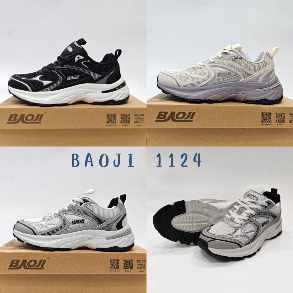 Baoji1124 รองเท้าผ้าใบบาโอจิผู้หญิง รองเท้าวิ่งผู้หญิง เสริมส้น รุ่น BJW1124