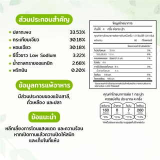 Green&Organic ปลากะพงหยอง โซเดียมต่ำ 40g/80g ปลาหยองโรยข้าว โปรตีนปลาแท้ ไม่มีผงชูรส โรคไต เด็ก ผู้สูงอายุ ทานได้