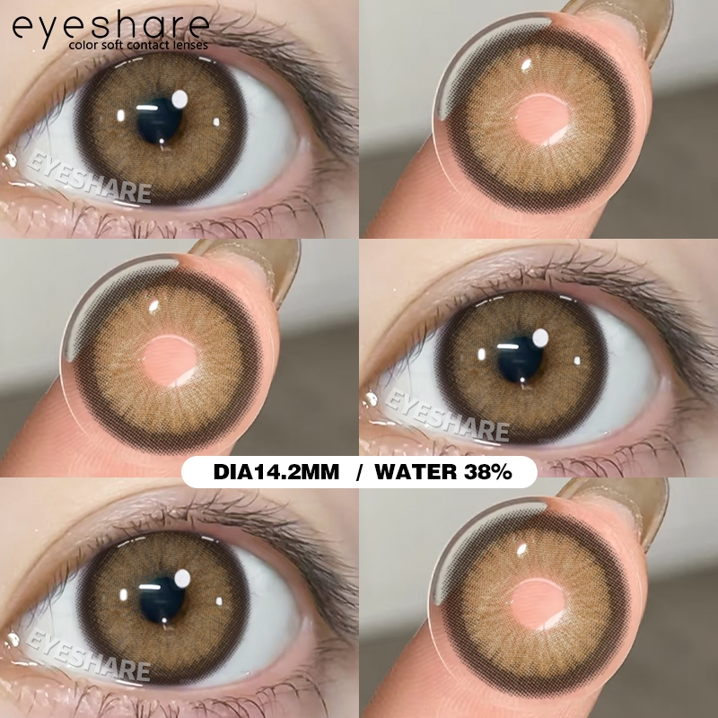 {COD}-คอนแทคเลนส์ Eyeshare Semporna Brown 1 คู่ เลนส์สีแฟชั่นขนาดใหญ่ 14.2 มม. ใ