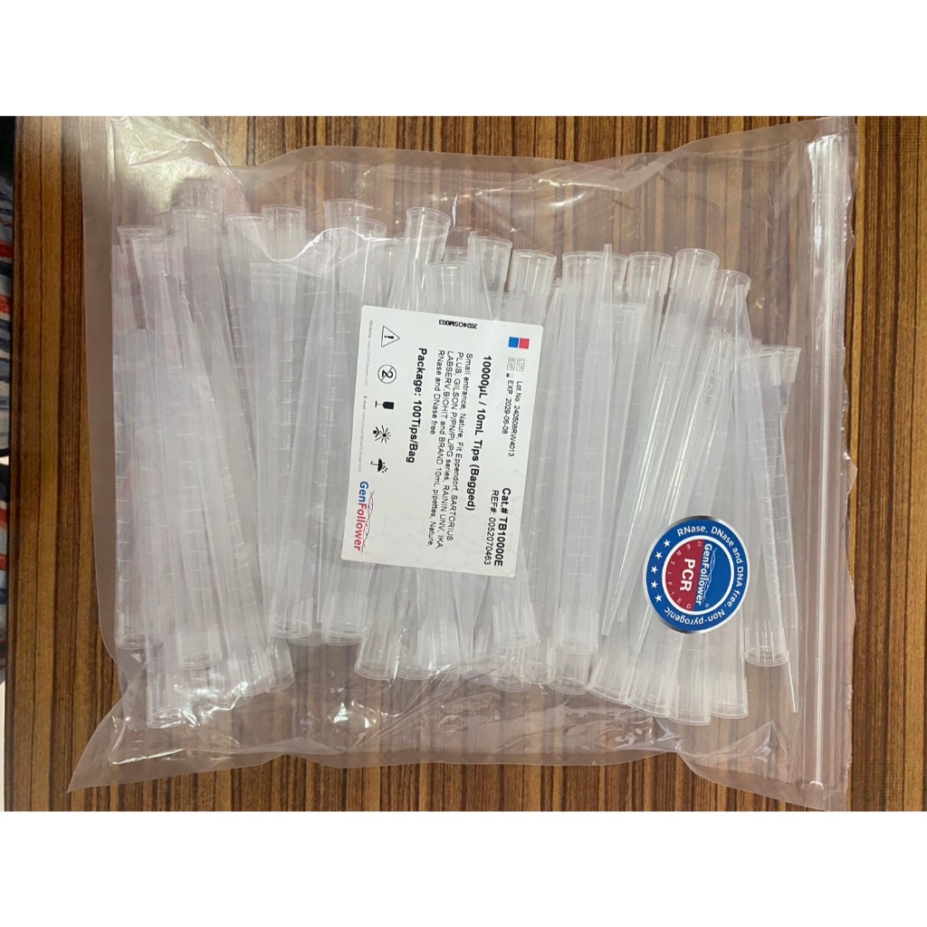 10mL Pipette Tip, Small entrance, 165mm length, Short 5mL Pipette Tip, Large entrance, 130mm length