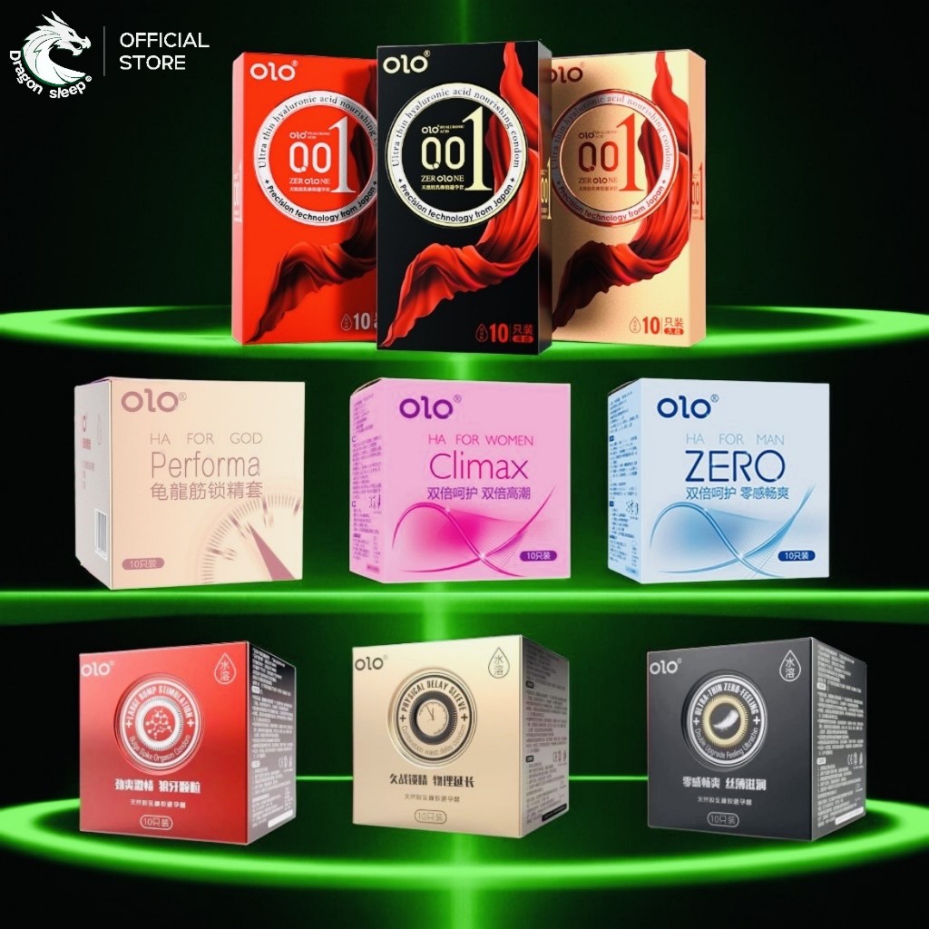 OlO รวมถุงยางอนามัย performa อึด บาง ปุ่มขวาง ไซส์ 52