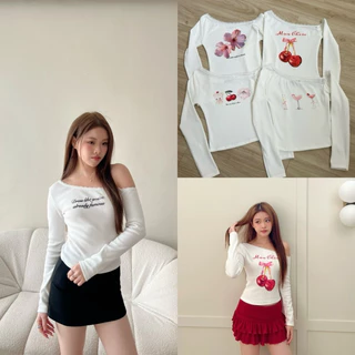 ใหม่เสื้อแขนยาวเปิดไหล่หนึ่งข้าง ♥️🌸