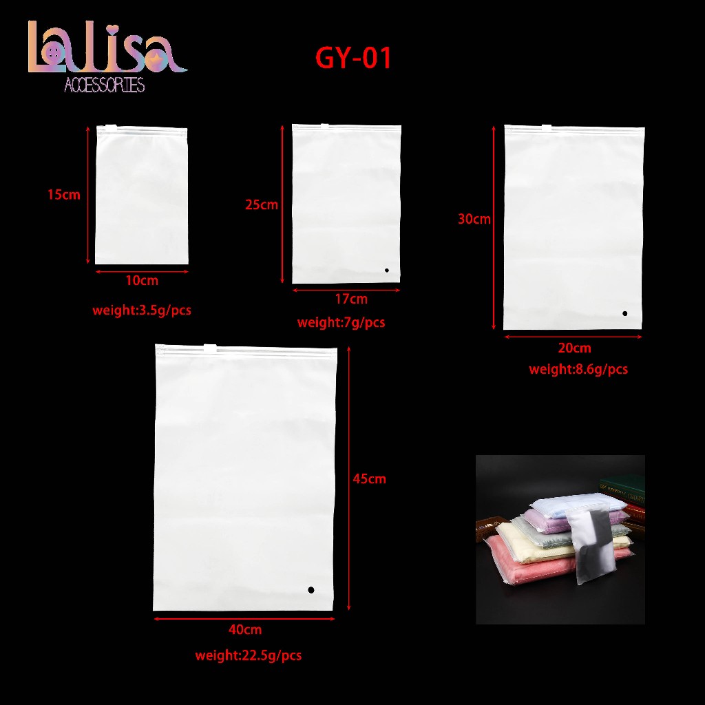 ถุงซิปรูด ถุงสไลด์ ถุงอเนกประสงค์ ถุงใส่เสื้อผ้า แบบขุ่น (ได้ 3ชิ้น )CPE bag GY-01