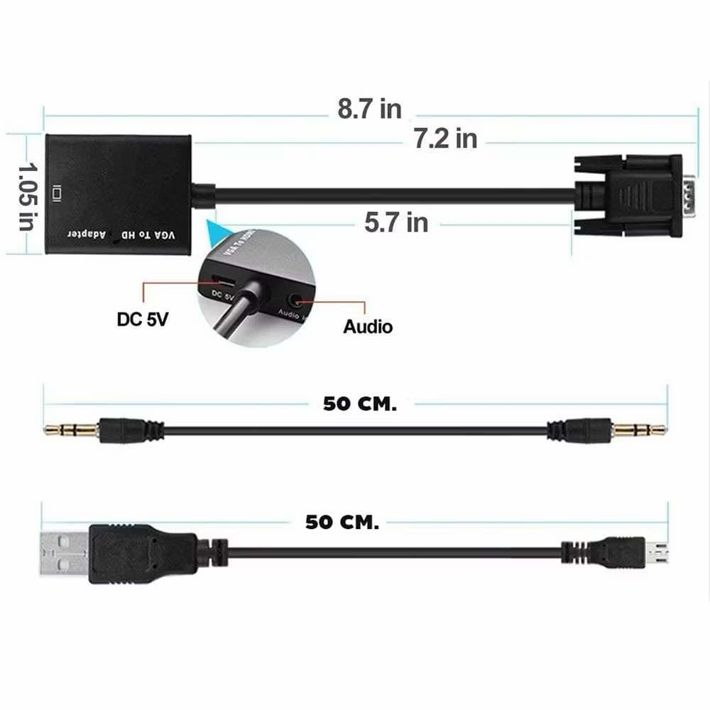 สายแปลง VGA to HDMI Full HD 1080 อุปกรณ์แปลงภาพ VGA เป็น HDMI - รูปที่ 4