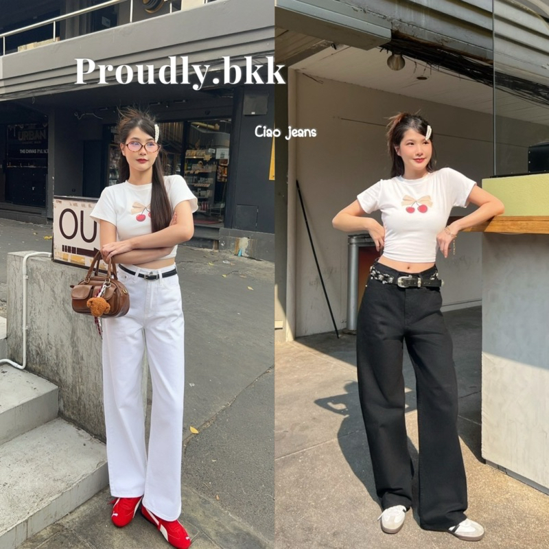 Proudly - Ciao jeans ยีนส์ทรงกระบอกวินเทจ ผ้าไม่ยืด (S-3XL)