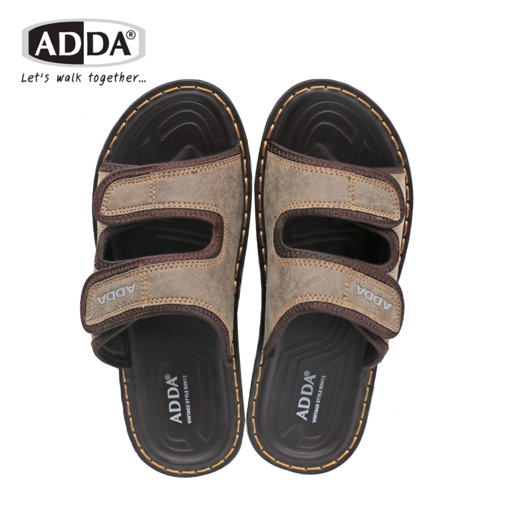 🔥ADDA 93H12 รองเท้าแตะ รองเท้าลำลอง สำหรับผู้ชาย แบบสวม รุ่น ไซส์ 7-10 สี ดำ น้ำตาล Moontree