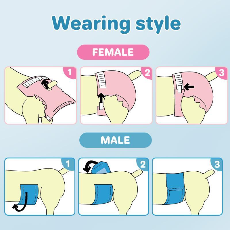 สุนัขเพศผู้ สุนัขเพศเมีย XXS-XL ผ้าอ้อมน้องหมา (12ชิ้น) มีหลายขนาดให้เลือก ผ้าอ้อมสุนัข เพศเมีย ผ้าอ้อมสัตว์เลี้ยง - รูปที่ 7