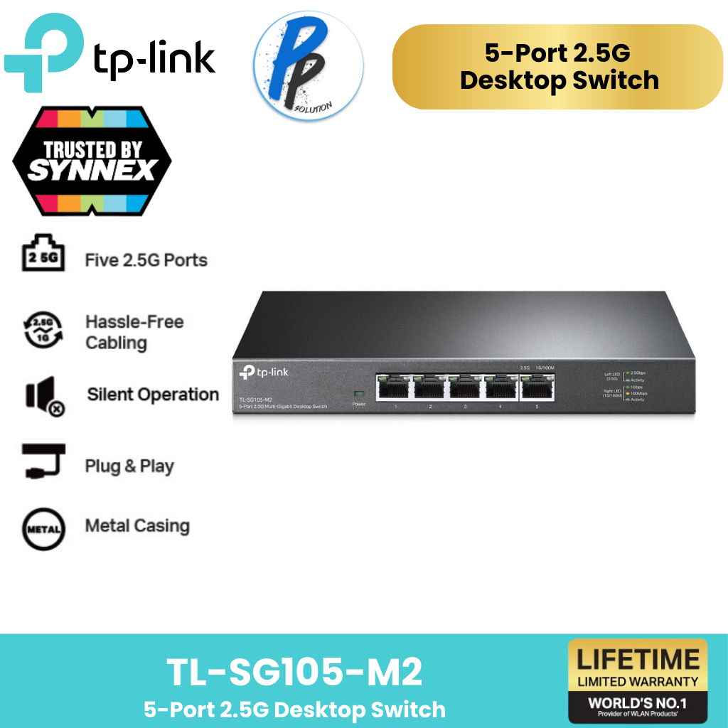 TP-LINK SWITCH (สวิตซ์) รุ่น TL-SG105-M2 5-Port 2.5G /TP-LINK TL-SG108-M2 8-Port 2.5G Desktop Switch