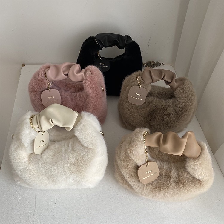 BAG-FBY กระเป๋าขนมิ้ง สุดน่ารัก มีสายสะพายยาว ใส่ของได้เลยอะ กระเป๋าสะพายข้าง สีพื้น วัสดุคุณภาพ