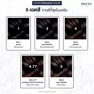 PHYTO PERMANENT COLOR - รวมทุกสี ผลิตภัณฑ์ย้อมสีผม ครีมเปลี่ยนสีผม ปิดผมขาว ไม่มีแอมโมเนีย ไม่มีกลิ่นฉุน