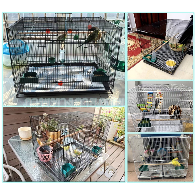 Pawblic 🕊️กรงนก กรงนกแก้ว กรงสัตว์เลี้ยง กรงชูการ์ ลวดหนา เคลือบกันสนิม ผลิตจากเหล็กเนื้อหนา พับได้ สำหรับนกทุกขนาด