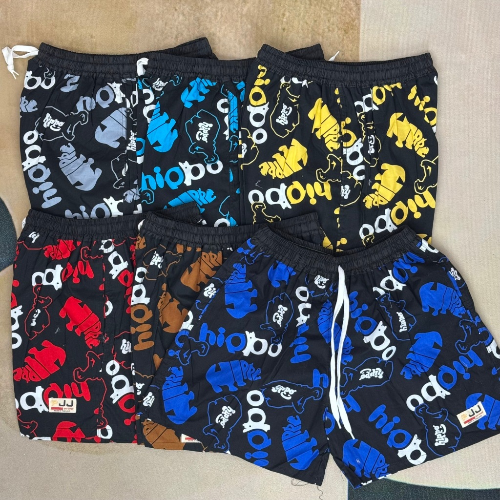 [ยกชุด6สี 6ตัว] PJJ กางเกงเจเจแท้ ไซส์ M ยาว15นิ้ว ราคาส่ง กางเกงขาสั้นเอวยางยืด สั้นเหนือเข่า ราคาถูก แบบยกชุด คละสี