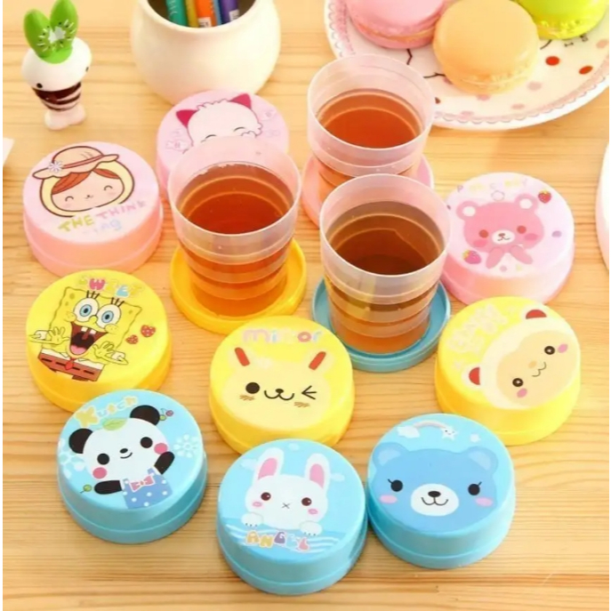 แก้วน้ำพับได้ (คล่ะลาย) แก้วน้ำพกพา (1ชิ้น) แก้วพลาสติก