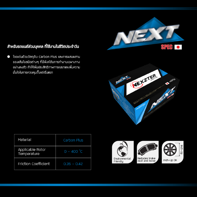 ผ้าเบรค Nexzter สำหรับ APRILIA SR GT200 / SR GT SPORT 200 ของแท้ ส่งไว!! - รูปที่ 2