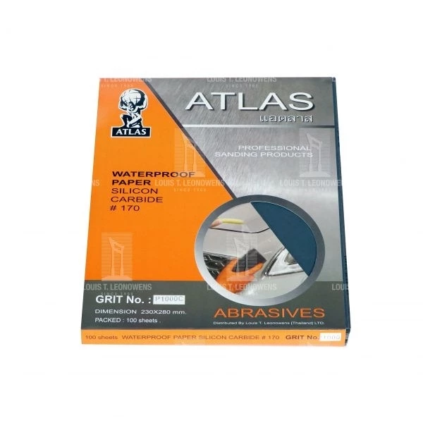 ***สั่งซื้อไม่เกิน 3 แพค*** กระดาษทราย ตรา คนแบกโลก Atlas ขัดเหล็ก กระดาษทรายน้ำ กระดาษทรายขัดเหล็ก