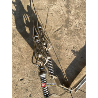 เสาธงสปริงยาว1คู่ตะกร้อ6หุนพร้อมขาจับเสาธง