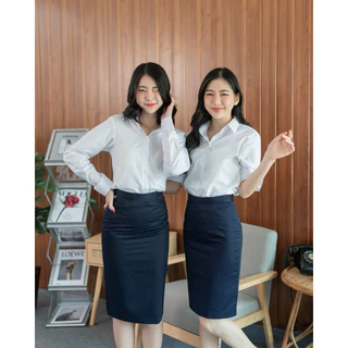กระโปรงทรงเอผ้าเสริท กระโปรงรับปริญญา กระโปรงพิธีการ ยาว22-24 -26 สีกรม-ดำ (ผ่าหลังทับผ้าเสริทไม่ยืด)
