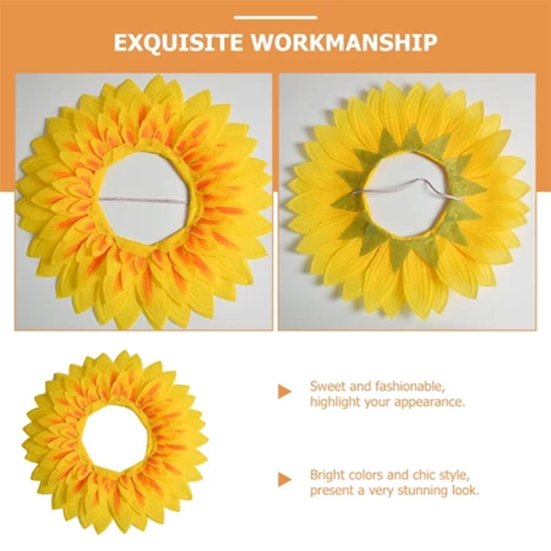 พร้อมส่งจากไทย หมวกหมวกดอกทานตะวันผู้ใหญ่ฮาโลวีนเครื่องแต่งกายหมวกฮู้ดเฮดพีซเด็กเด็กตลก - รูปที่ 2