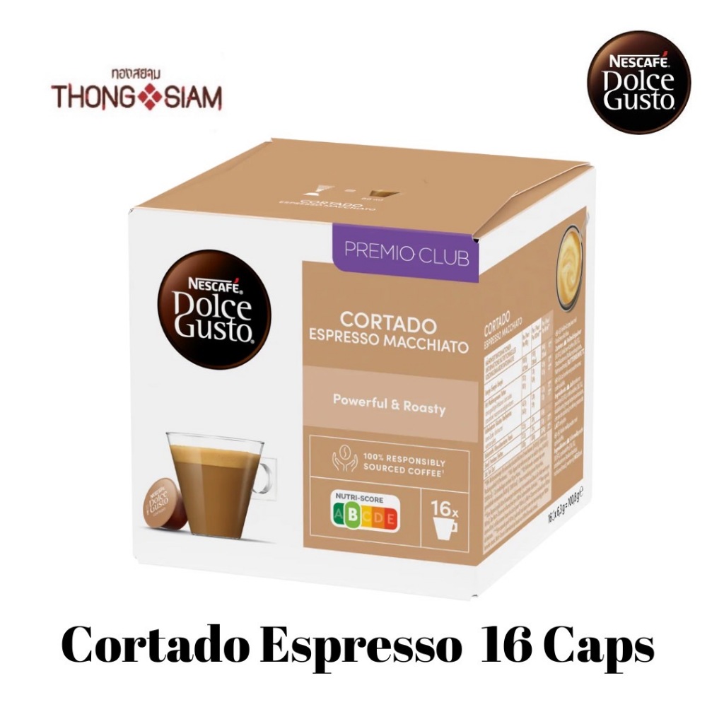 CORTADO ESPRESSO MACHIATO คอร์ตาโด้ เอสเพรสโซ่ แมคคิอาโต้ NESCAFE DOLCE GUSTO16 แคปซูล/กล่อง BBE: 02