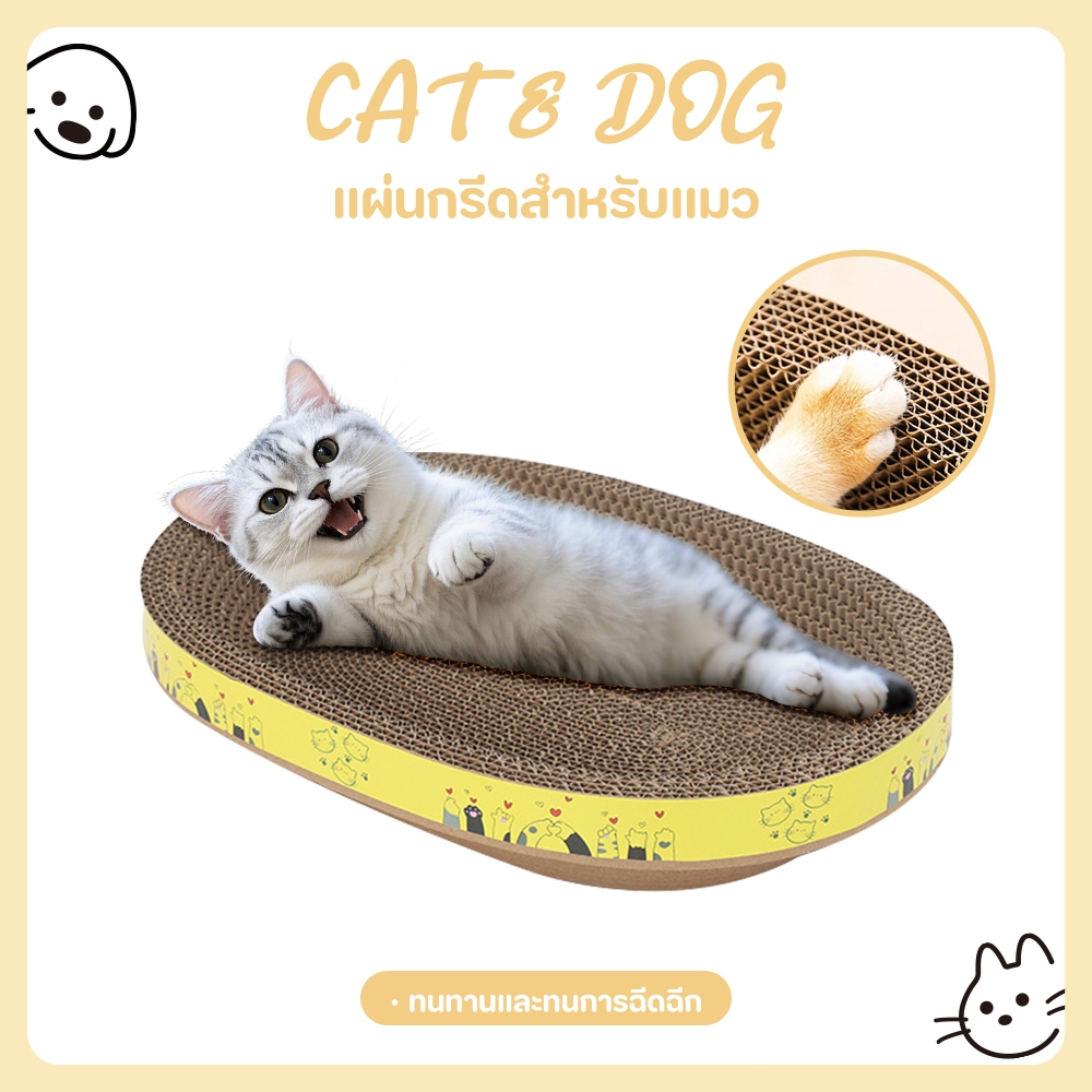 【CAT&DOG】ที่ลับเล็บแมว รูปอ่าง ที่ฝนเล็บแมว ของเล่นแมว เป็นที่นอนแมวไปในตัว ฟรี แคปนิท กระดาษแข็งแมว