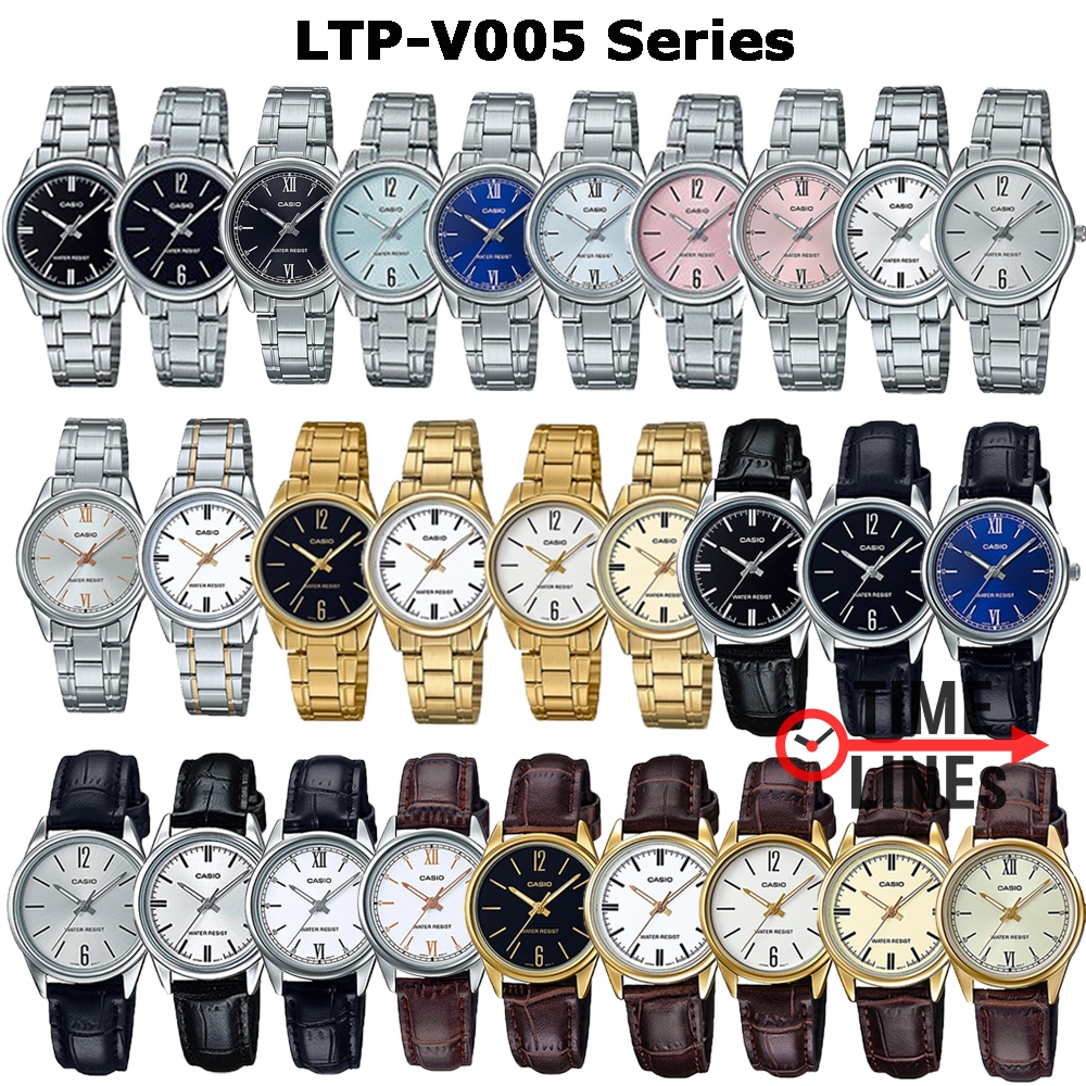 CASIO รุ่น LTP-V005D LTP-V005SG LTP-V005G LTP-V005L LTP-V005GL นาฬิกาข้อมือผู้หญิง มีกล่อง ประกัน 1 