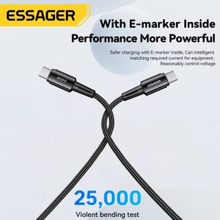 Essager สายชาร์จ Type c เป็น Type c 240w ชาร์จเร็ว รองรับ PD3.1 สําหรับโทรศัพท์มือถือ Huawei Samsung โน้ตบุ๊ก