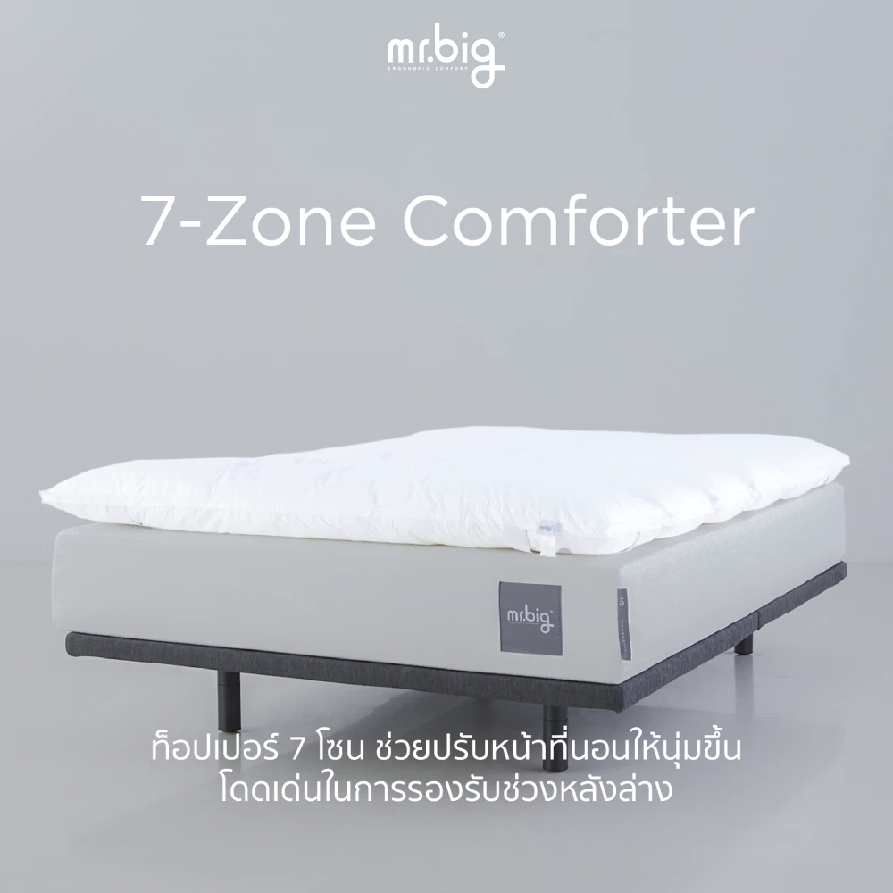 mr.big 7-Zone Comforter Topper เปลี่ยนที่นอนธรรมดาให้เป็นที่นอนที่เข้ากับสรีระ
