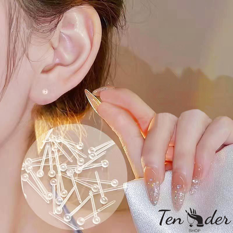 COD-ส่งเร็วจากไทย🎀1 บาทต่างหูสตั๊ด ใสต่างหูสตั๊ด เรซิ่นพลาสติก ไม่ทําให้แพ้ง่าย เรียบง่าย เครื่องประดับแฟชั่น-Ten
