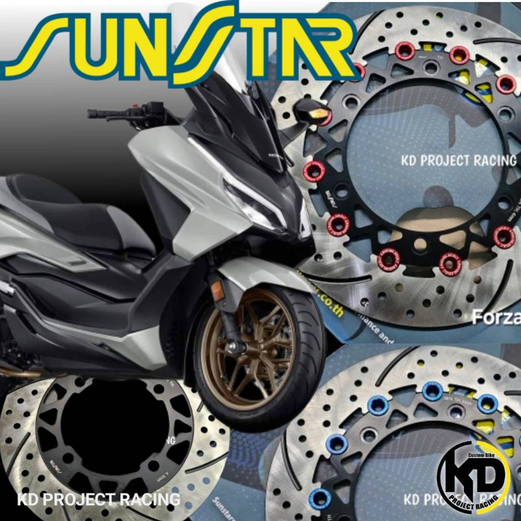 จานดิสเบรคหน้า 12 หมุด Sunstar V3 ขนาด 298 มิล สำหรับ Honda Forza 300,350,ADV350
