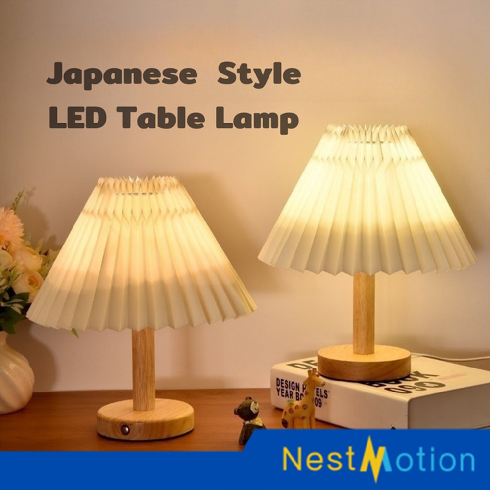 โคมไฟตั้งโต๊ะ led สไตล์ญี่ปุ่น ห้องนอน&มินิมอล USB ปรับความสว่างได้ มี2แบบให้เลือก 1เเสง เเละ 3 เเสง