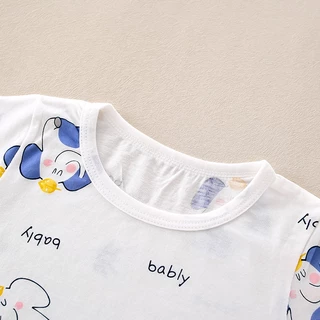 ชุดเซ็ตเด็กแขนสั้น ผ้าใยไผ่ เย็นสบาย นุ่มนิ่ม (6 เดือน - 3 ปี) S7 เสื้อเด็ก พร้อมกางเกง เสื้อผ้าเด็กอ่อน ใส่สบาย ไม่ร้อน