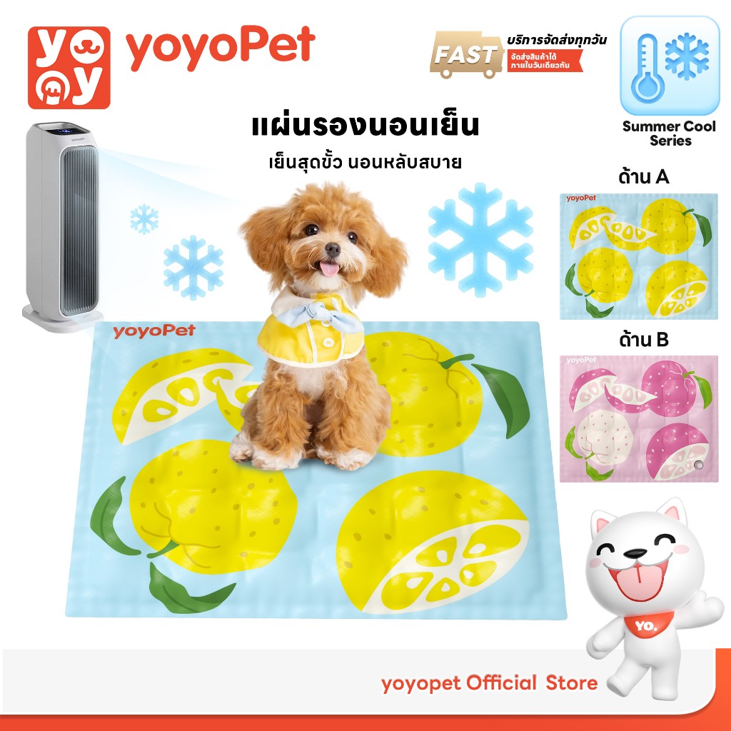 yoyopet : Cool gel mat ที่นอนเจลเย็น แผ่นรองนอนเย็น ลายฟรุ๊ตตี้ รับซัมเมอร์ รุ่นเติมน้ำ เบาะนอนเย็น