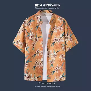 ⚡พร้อมส่ง⚡ เสื้อสงกรานต์ลายดอกไม้ เสื้อฮาวายคอปก ใส่ได้ทั้งหญิงและชาย ผ้าสปันนิ่ม ใส่สบายไม่ร้อน[ 🔥 จัดส่งไว🔥 ]