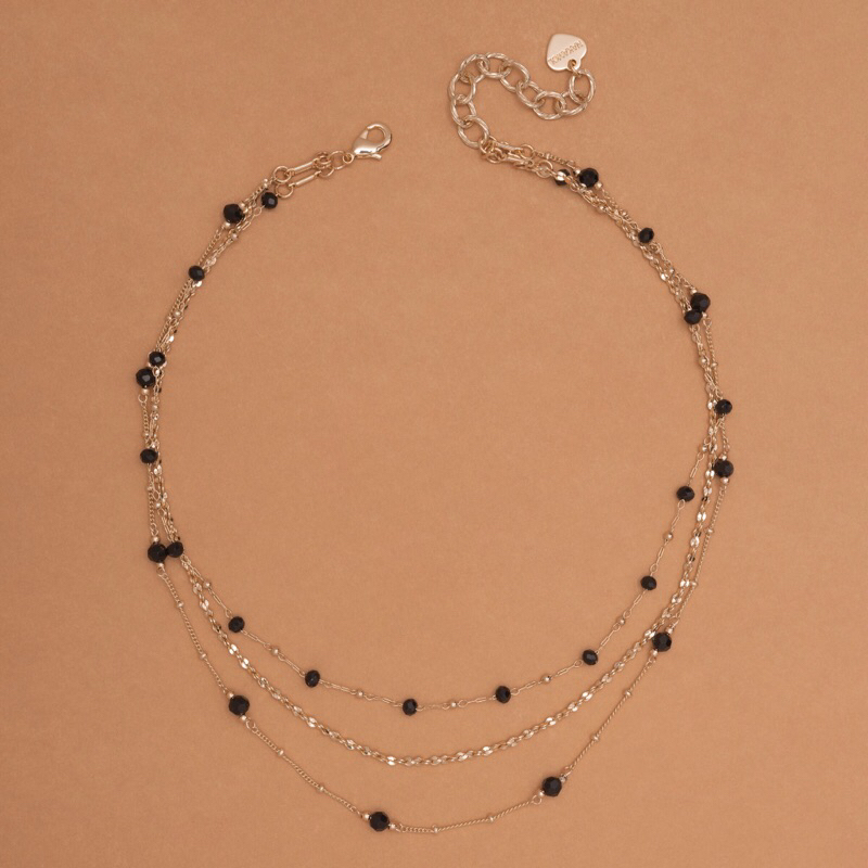BLACK GOLD CHAIN NECKLACE สร้อยคอหินมงคล