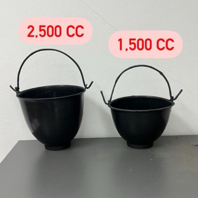 จอกยางพารามีหูหิ้ว 1,500 / 2,500 cc จำนวน 50 ใบ ถ้วยยางพารา ถ้วยยาง จอกยาง จอกยางพารา ยางพารา