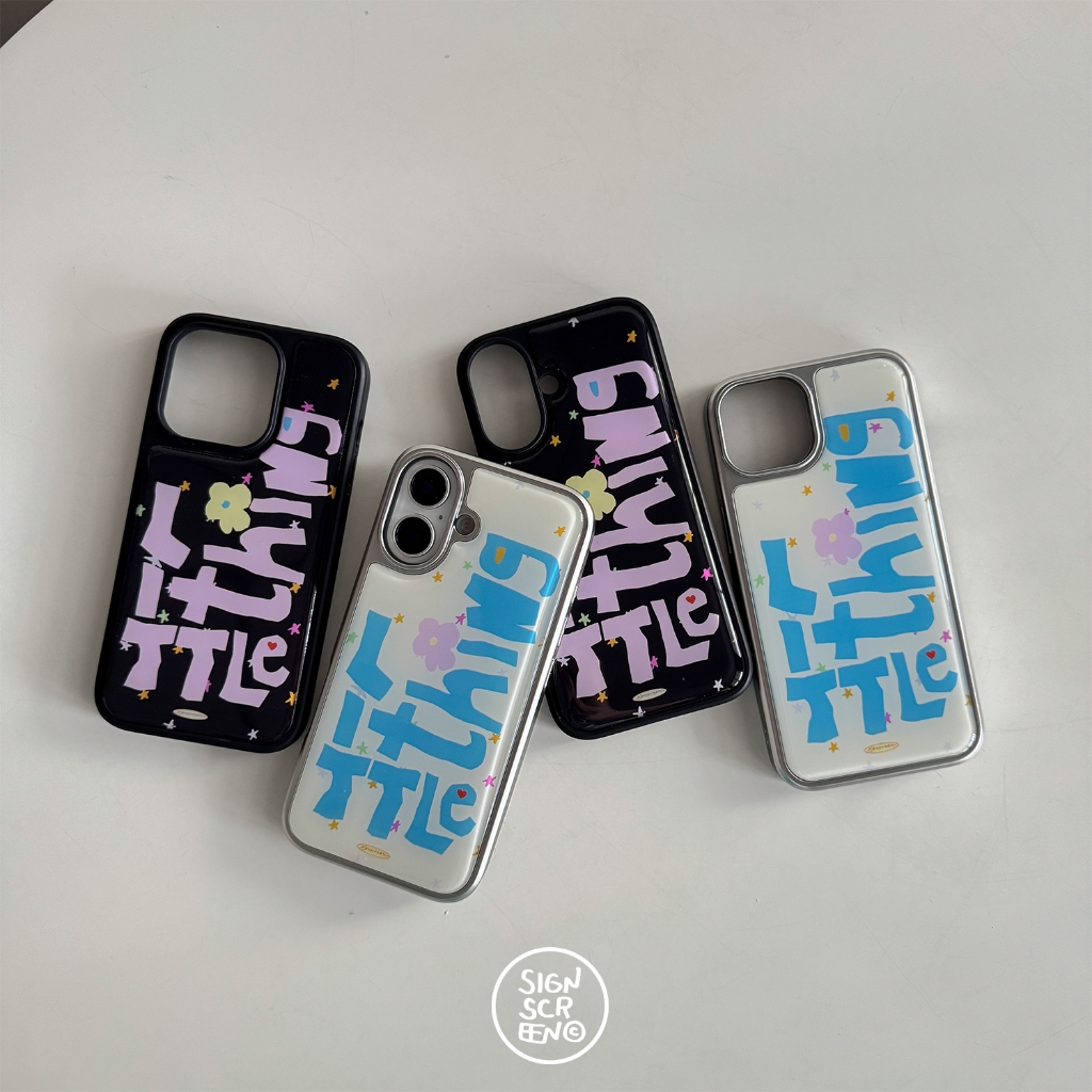 [พร้อมส่ง] Epoxy Case - Little Thing‼️ไม่มีแม่เหล็ก‼️ เคสขอบเงิน (โปรดอ่านรายละเอียดก่อนสั่งซื้อ)