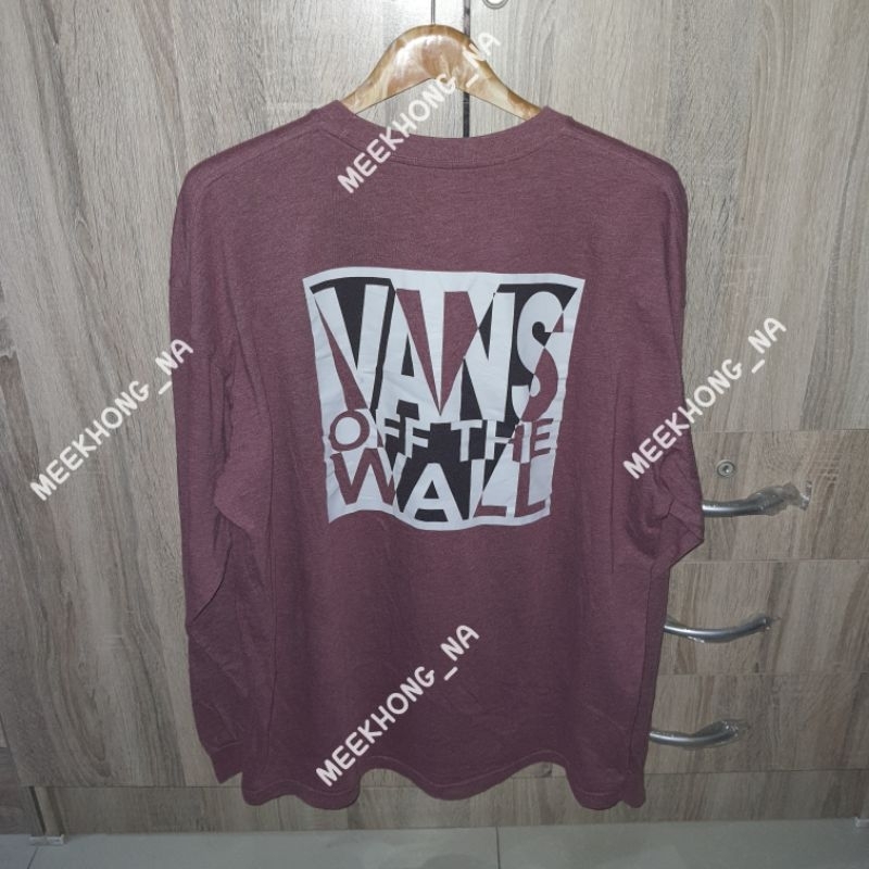 เสื้อยืดแขนยาว vans แท้ สภาพดีไม่มีตำหนิสกรีนเต็ม