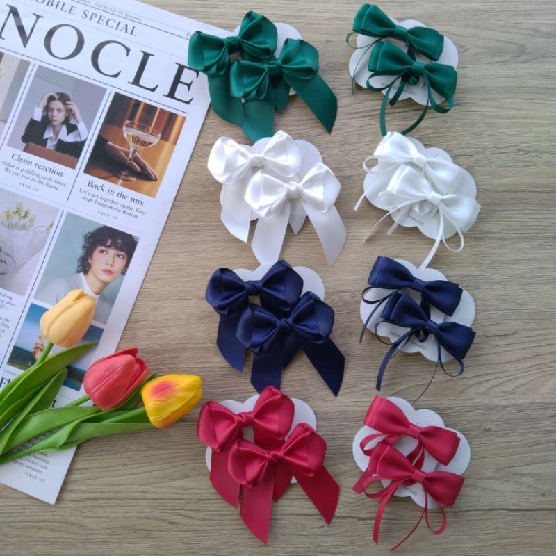 New🌾🎀โบว์ติดผมนักเรียนแบบน่ารักไม่ซ้ำใคร(ราคา/1คู่)