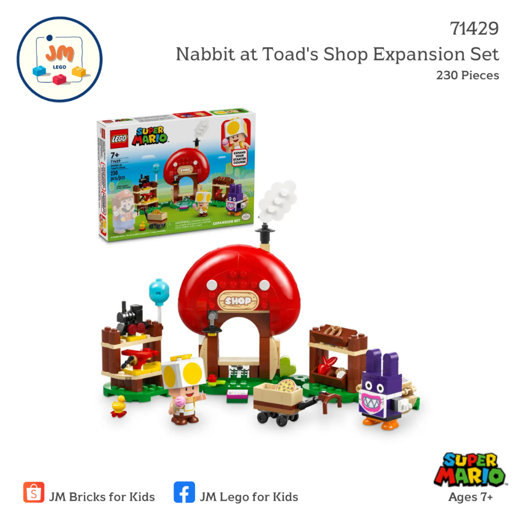 LEGO Super Mario 71429 Nabbit at Toad's Shop Expansion Set (230 Pieces) สำหรับเด็กอายุ 7 ปีขึ้นไป